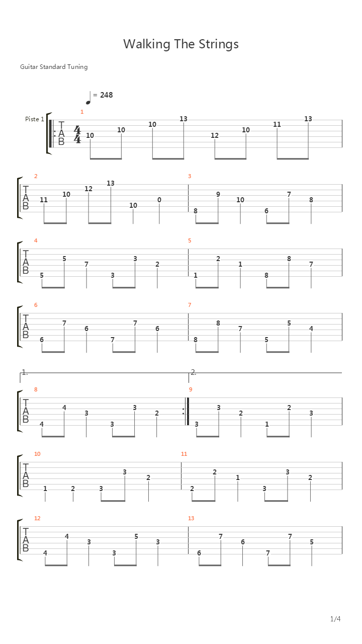 Walking The Strings吉他谱