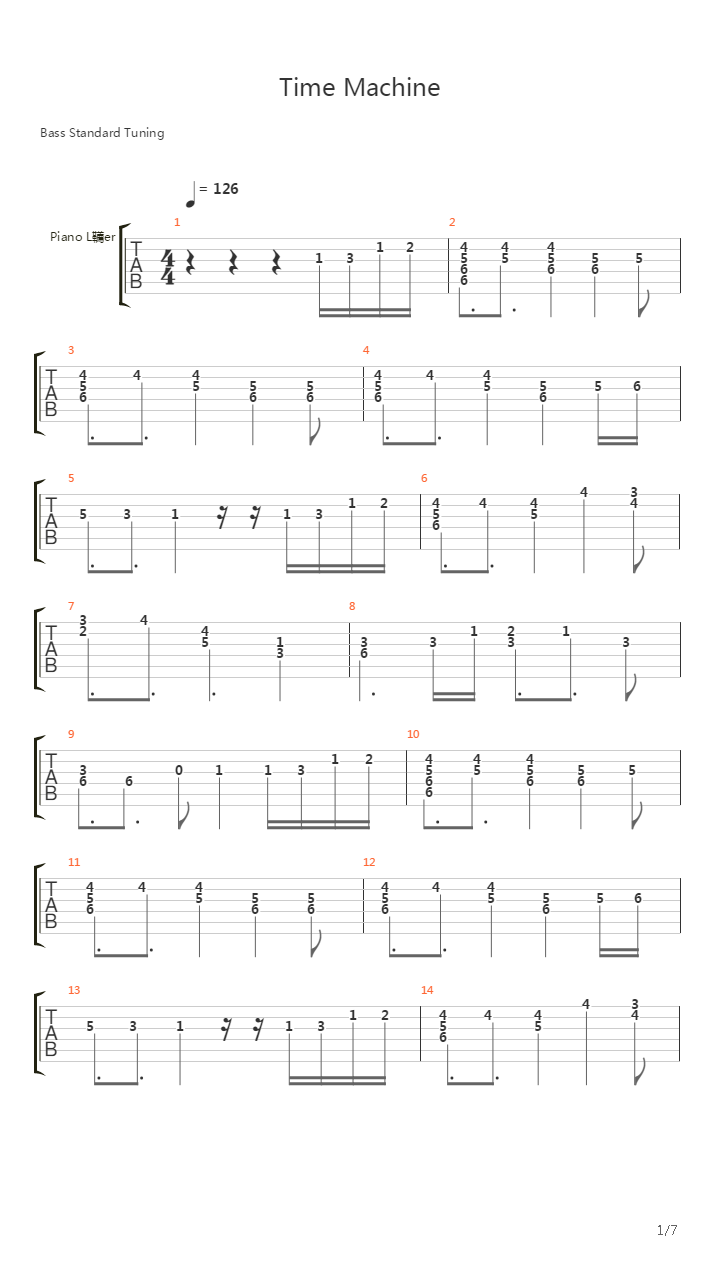 初音ミク - Time Machine(时光机)吉他谱