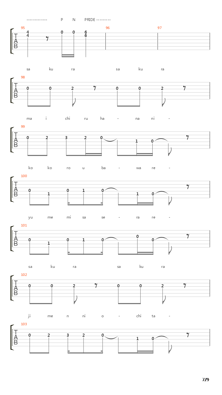 Jpn Pride吉他谱