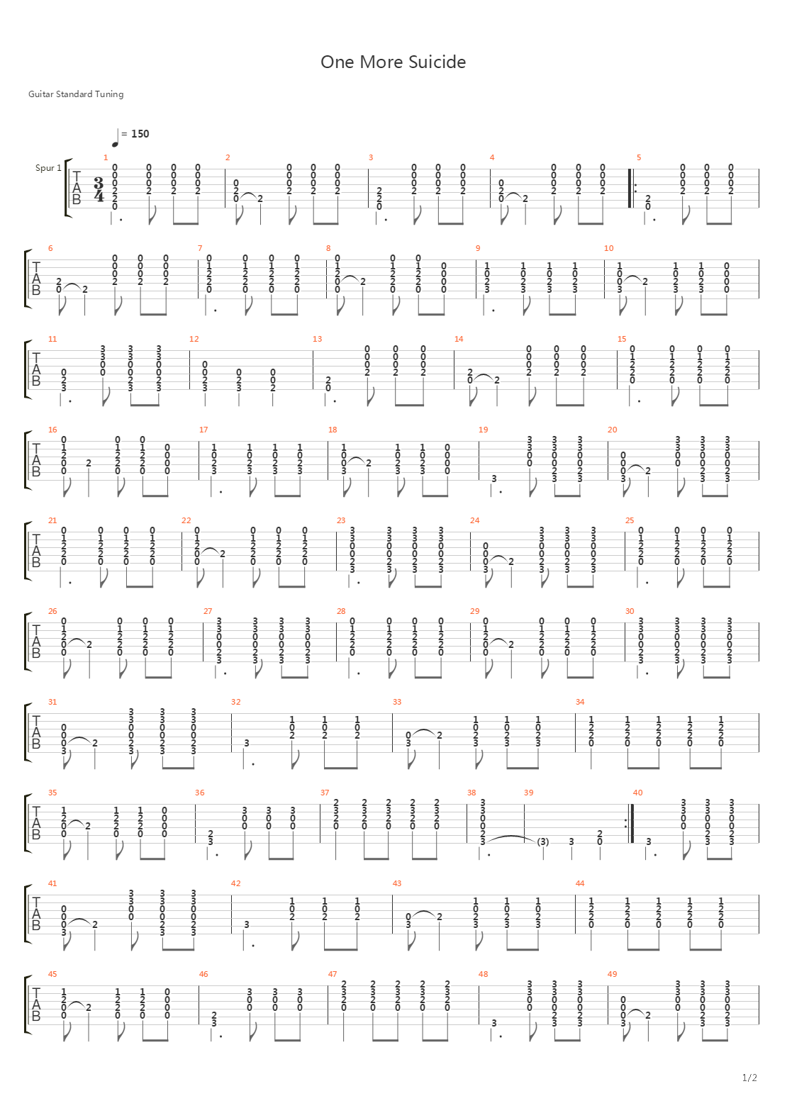 One More Suicide吉他谱