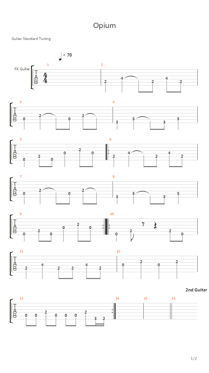 Opium吉他谱