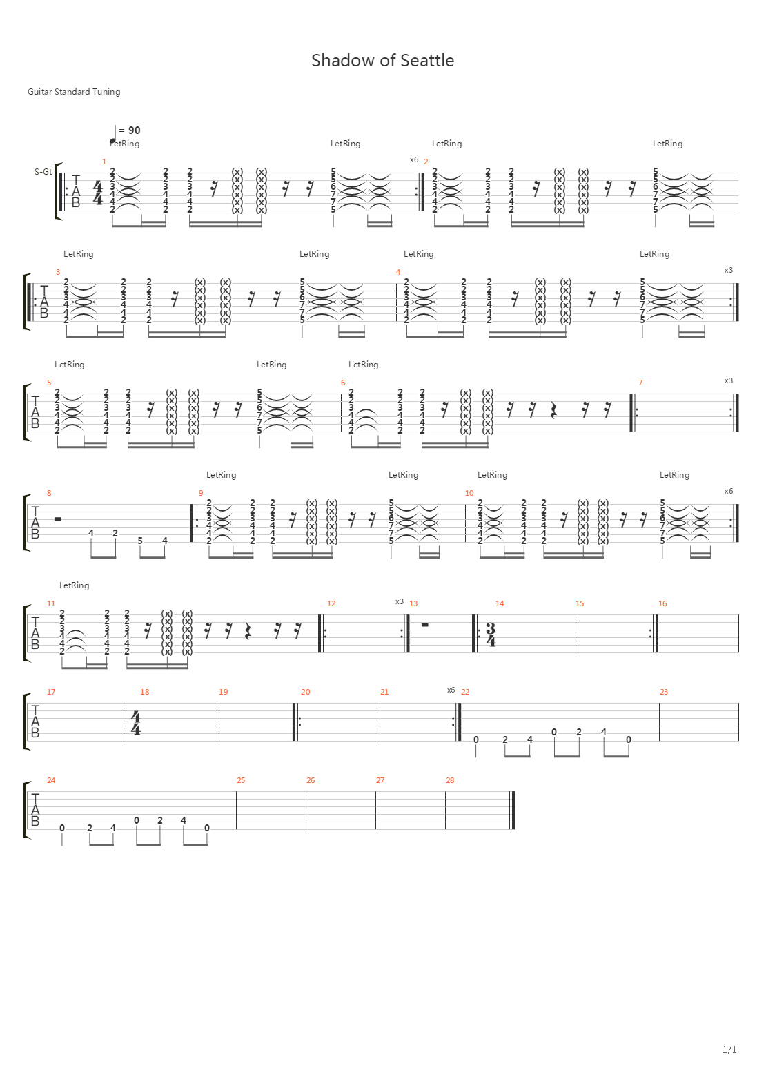 Shadow Of Seattle吉他谱