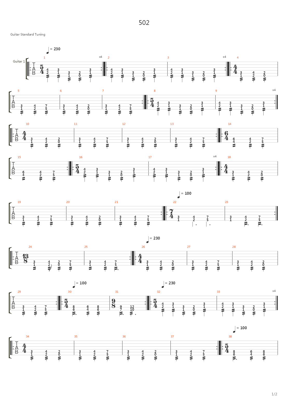 502吉他谱