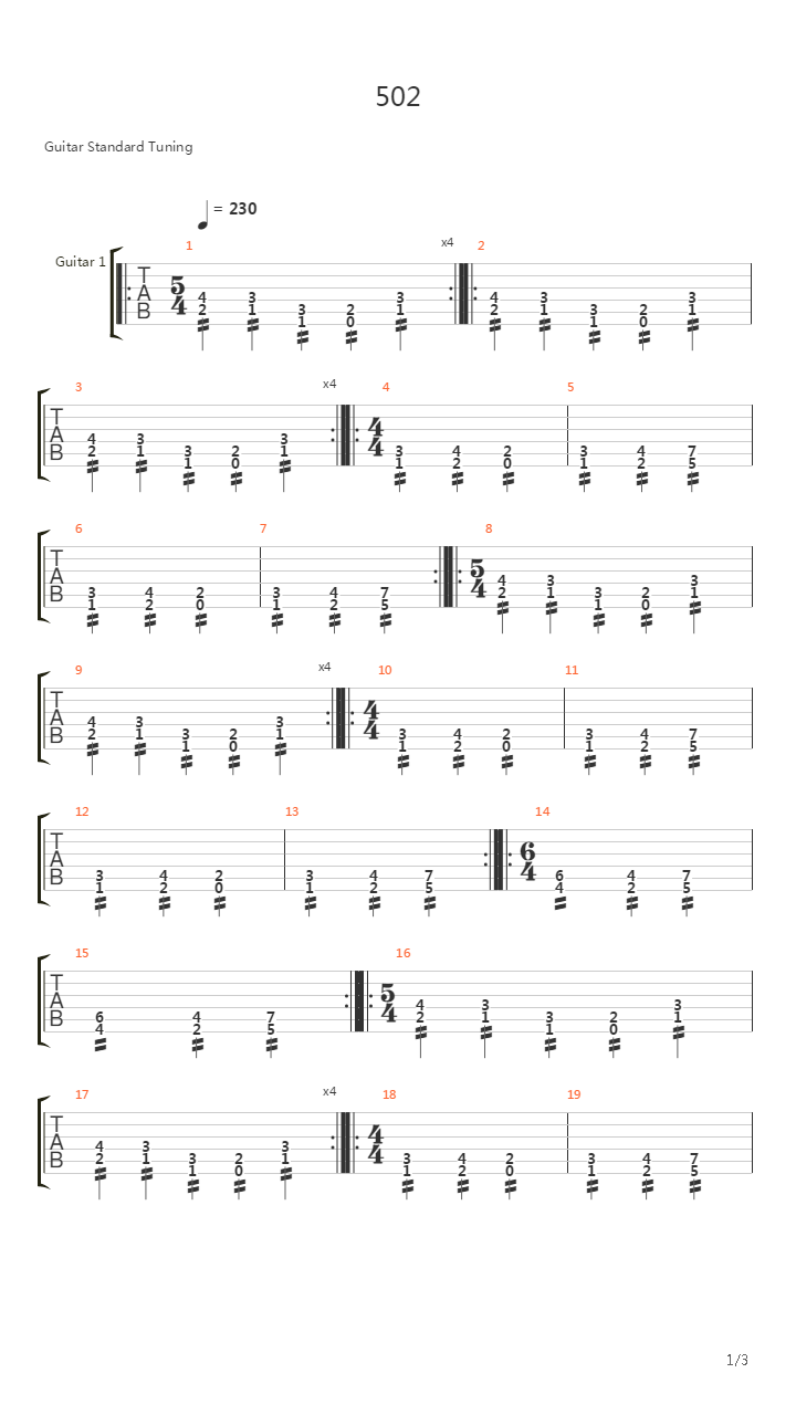 502吉他谱