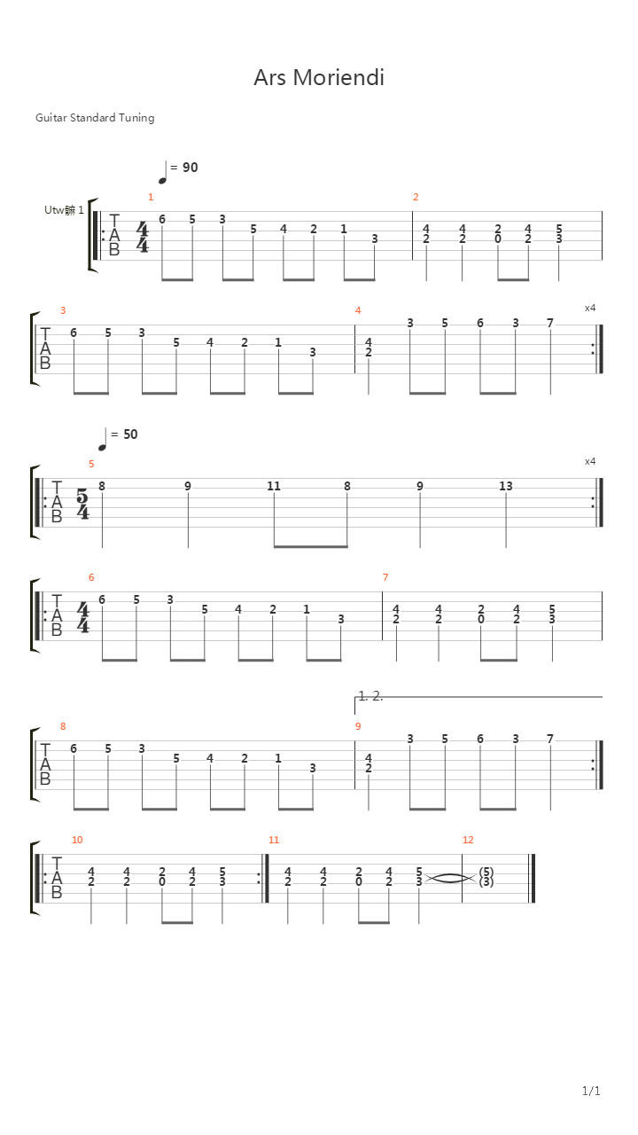 Ars Moriendi吉他谱