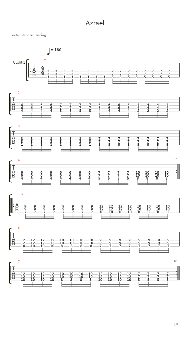 Azrael吉他谱