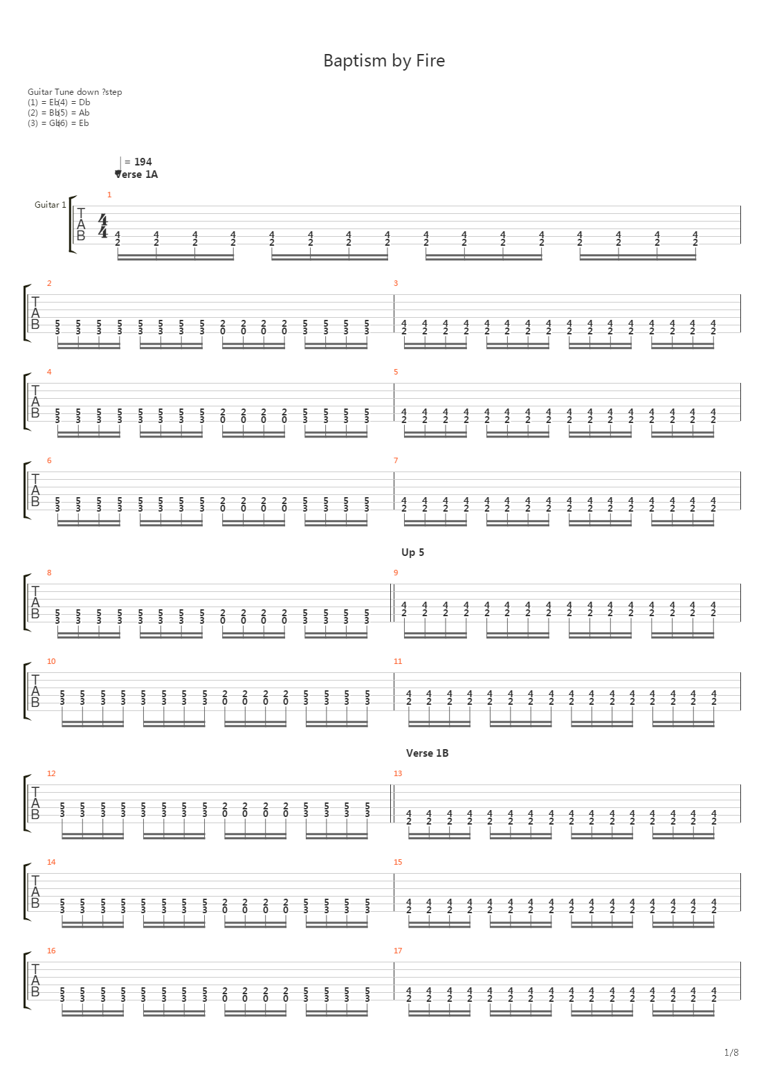 Baptism By Fire吉他谱