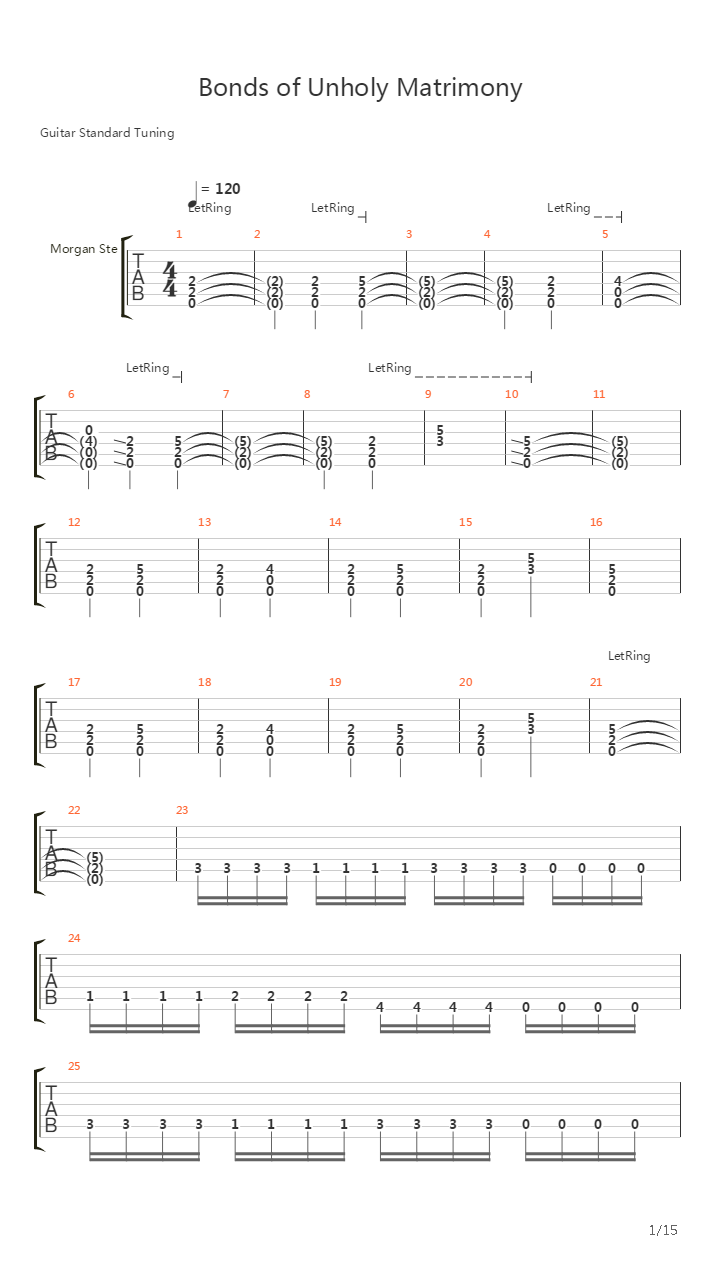 Bonds Of Unholy Matrimony吉他谱