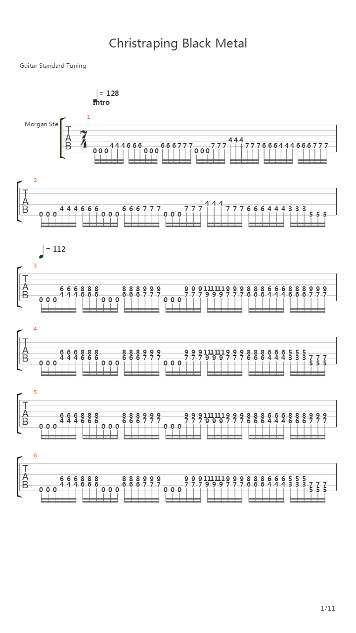 Christraping Black Metal吉他谱