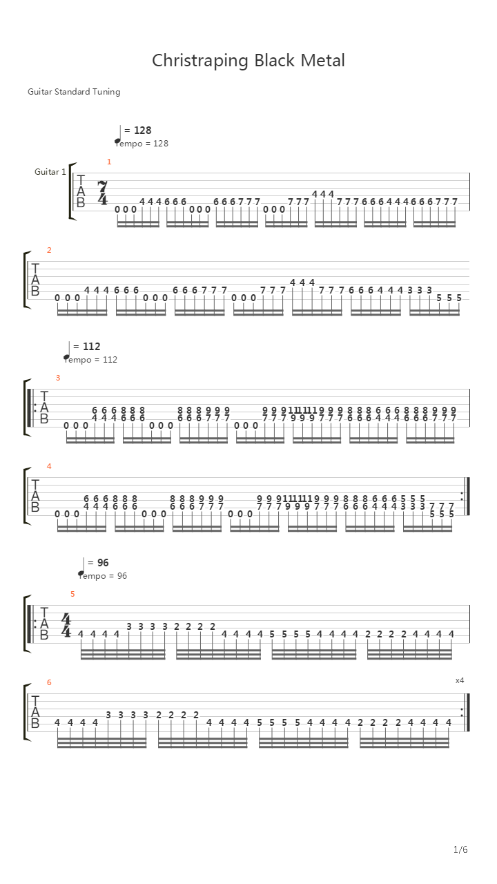 Christraping Black Metal吉他谱