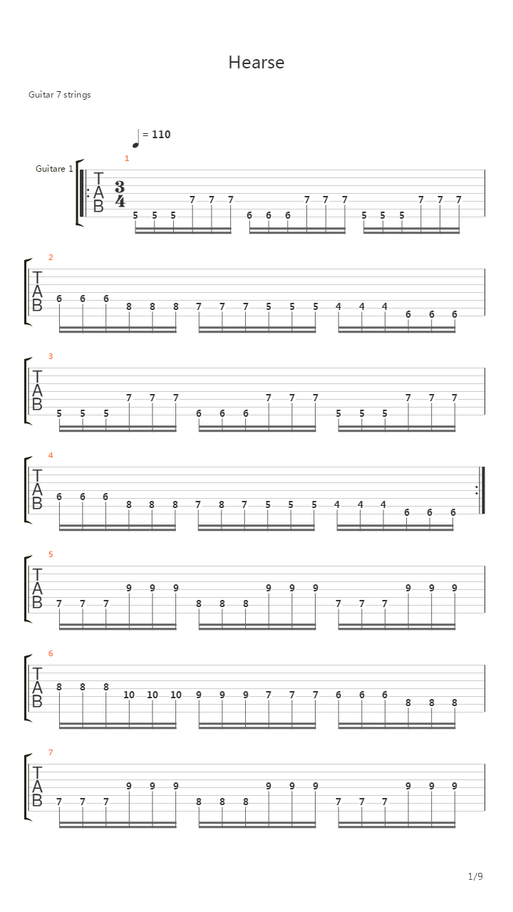 Hearse吉他谱