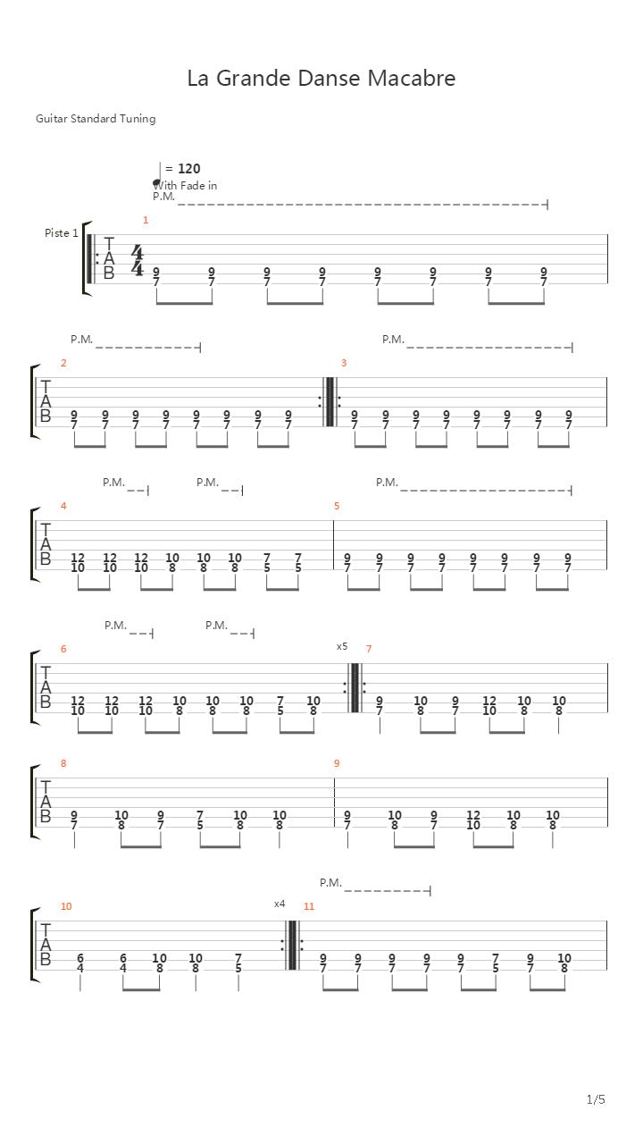 La Grande Danse Macabre吉他谱