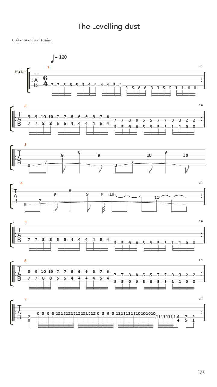 Levelling Dust吉他谱