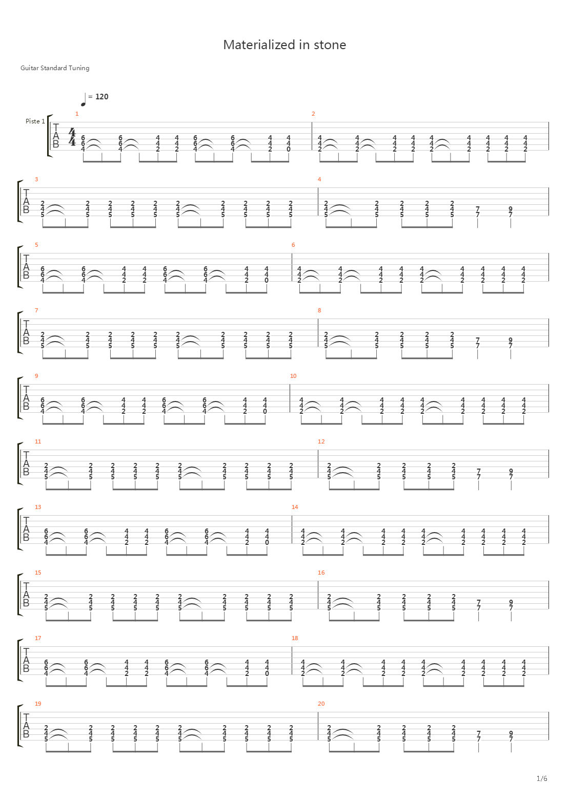 Materialized In Stone吉他谱