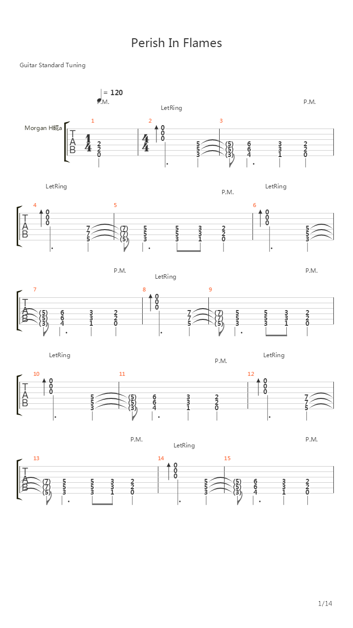 Perish In Flames吉他谱