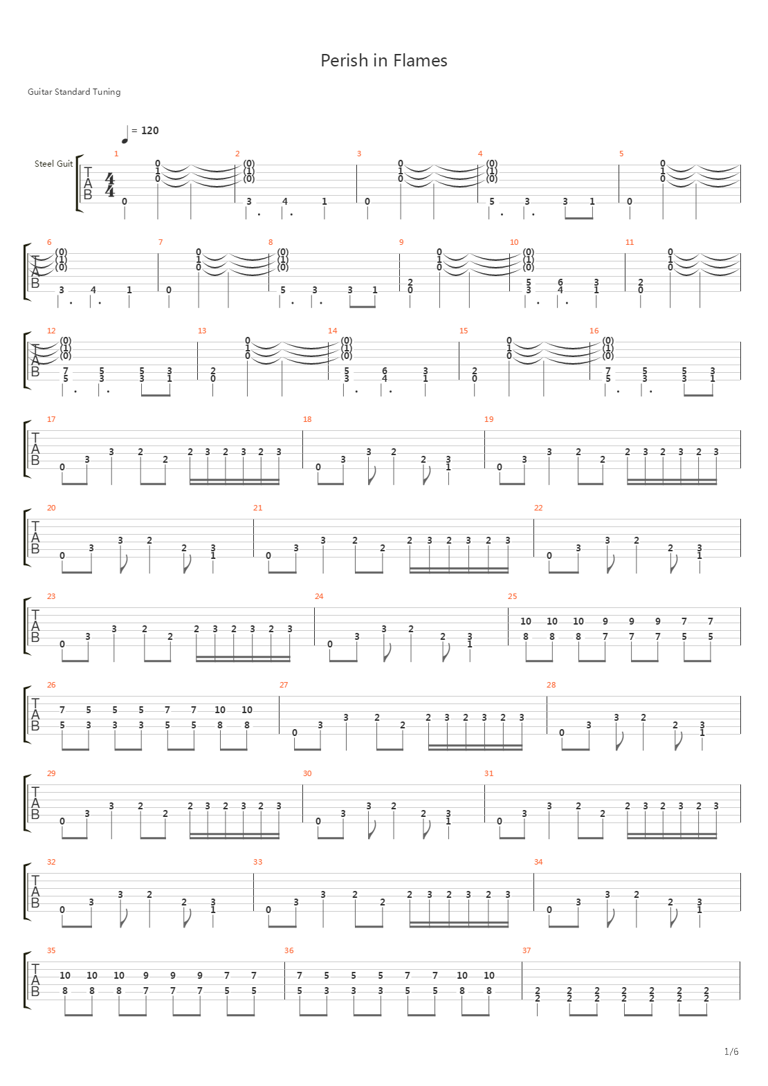 Perish In Flames吉他谱