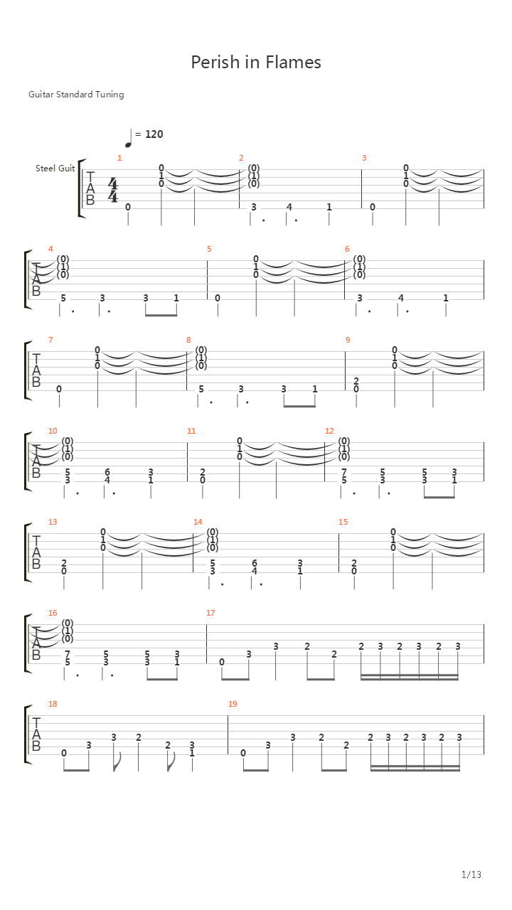Perish In Flames吉他谱