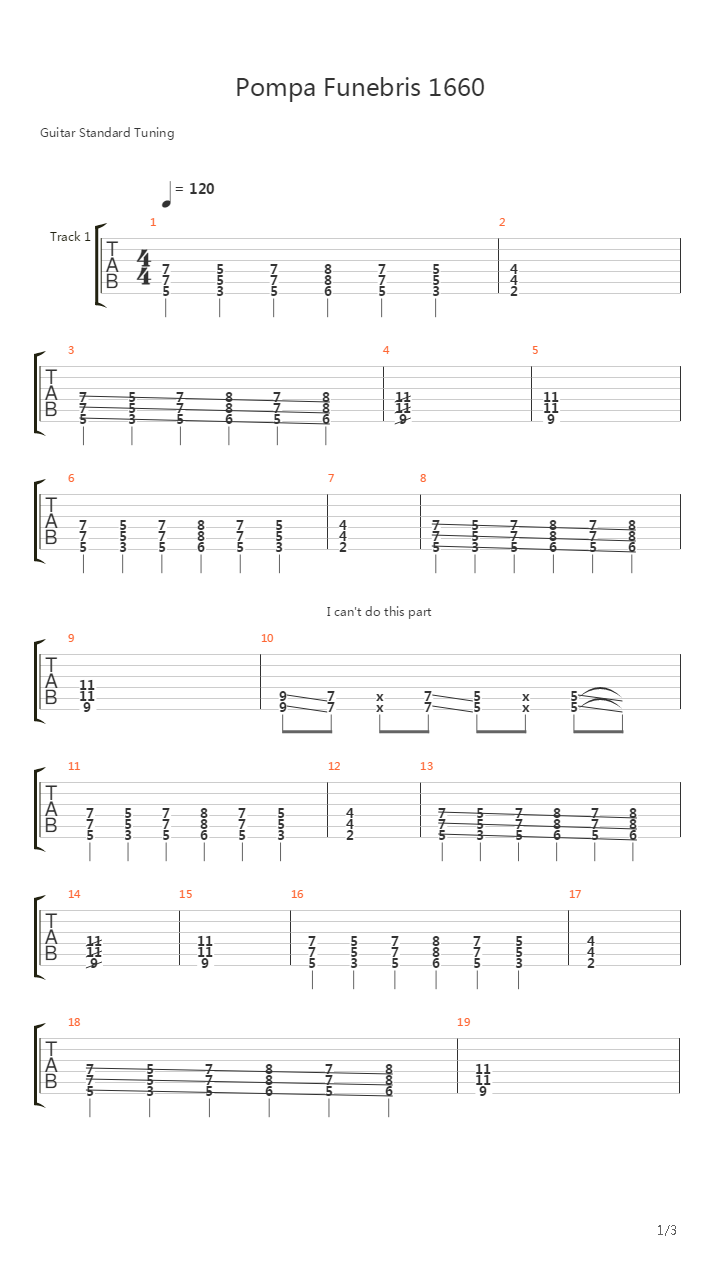 Pompa Funebris 1660吉他谱