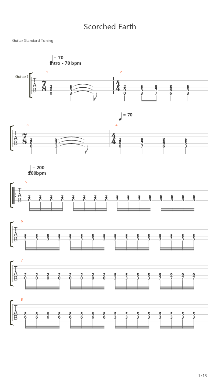 Scorched Earth吉他谱