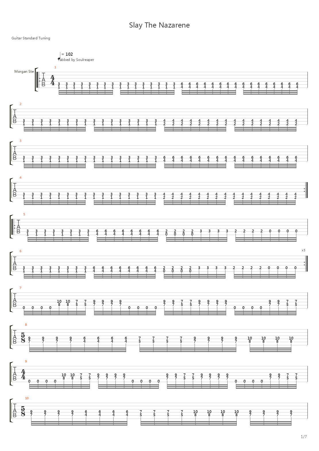 Slay The Nazarene吉他谱