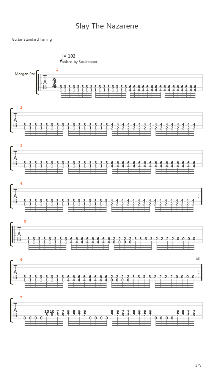 Slay The Nazarene吉他谱