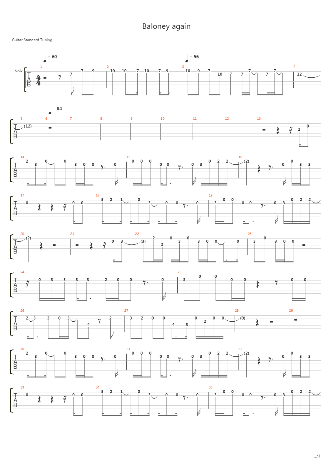 Baloney Again吉他谱