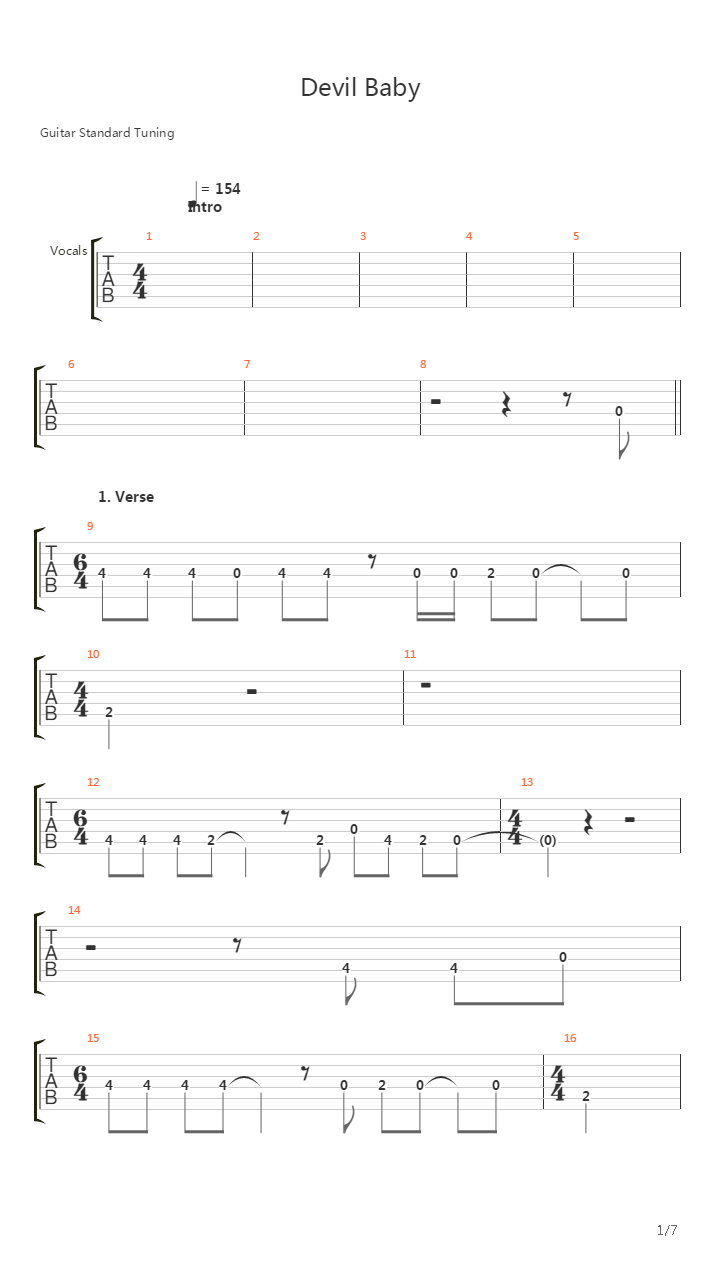 Devil Baby吉他谱