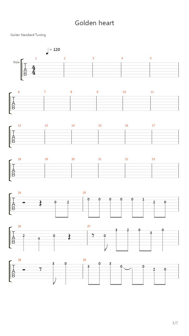 Golden Heart吉他谱