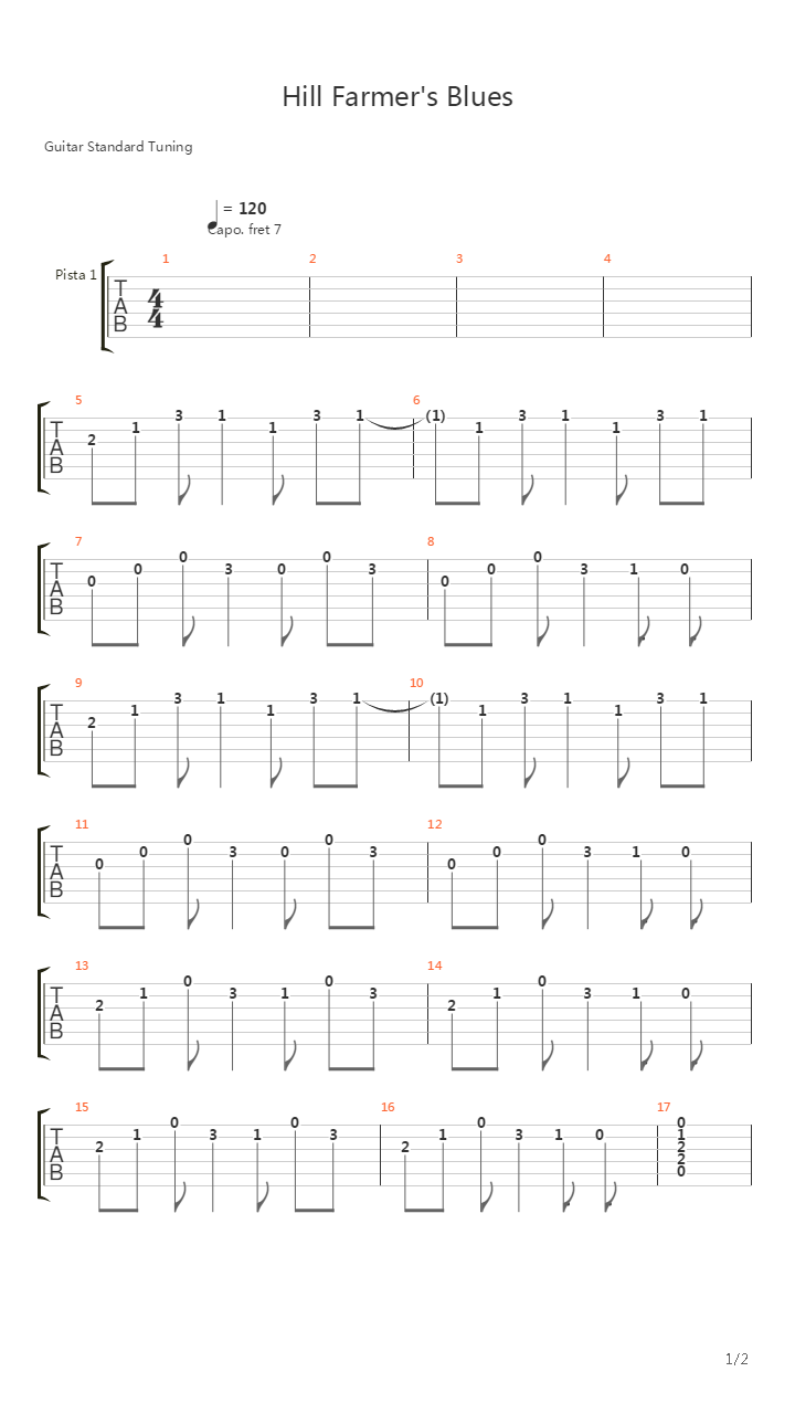 Hill Farmer Blues吉他谱