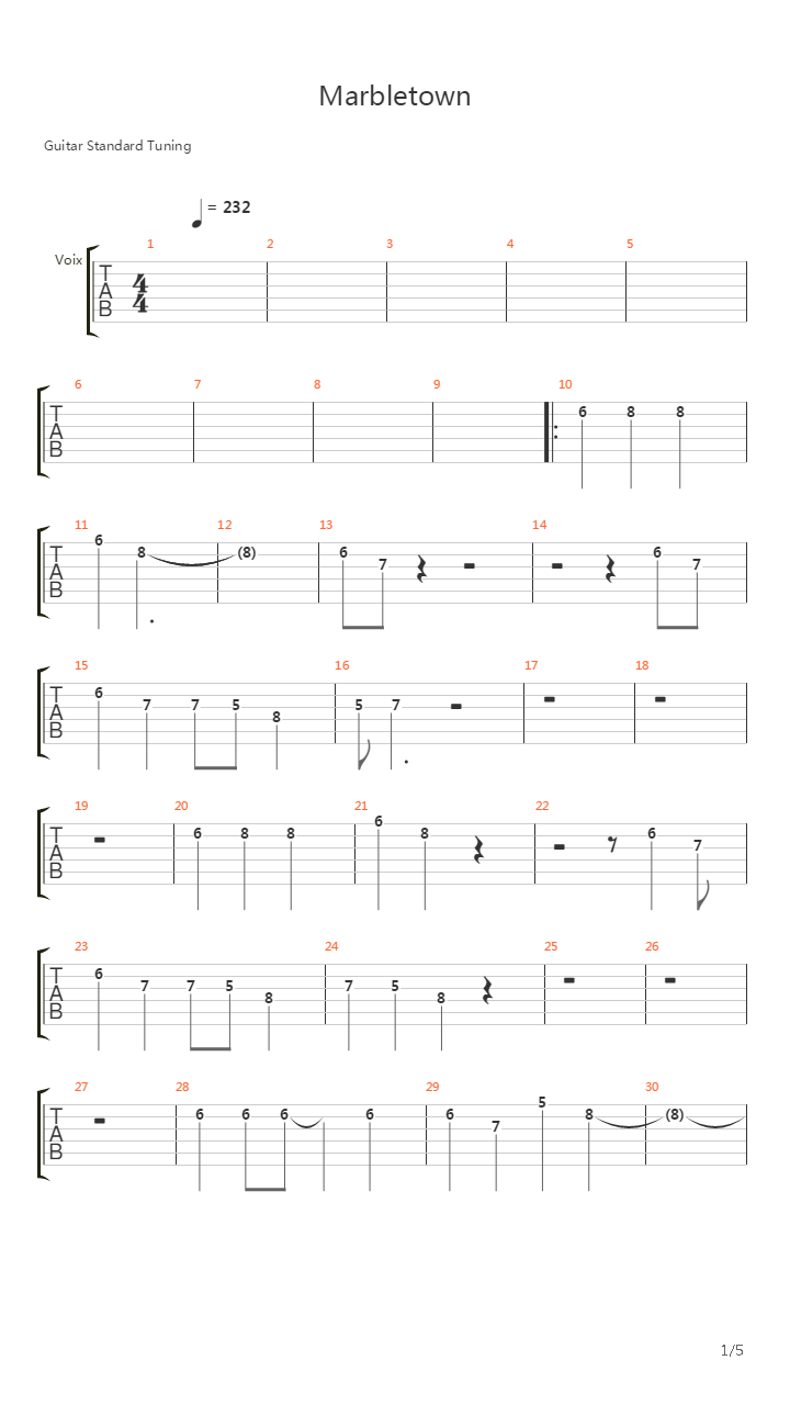 Marbletown吉他谱