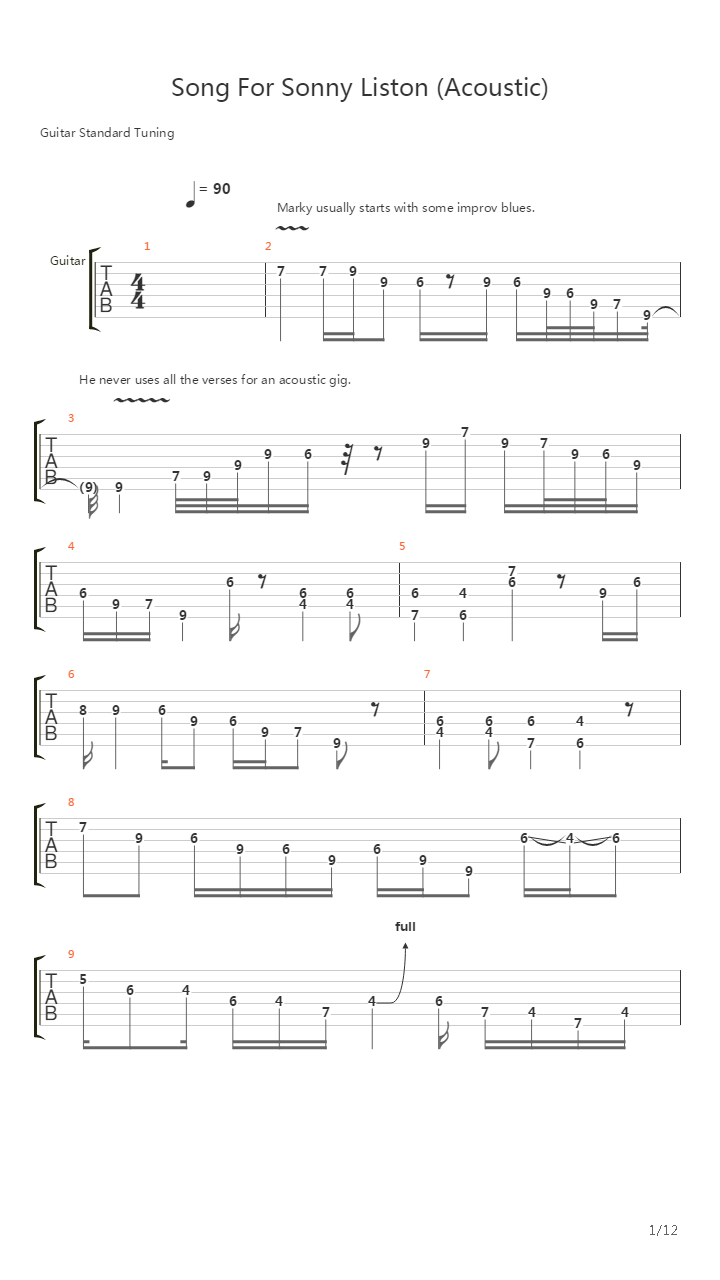 Song For Sonny Liston吉他谱