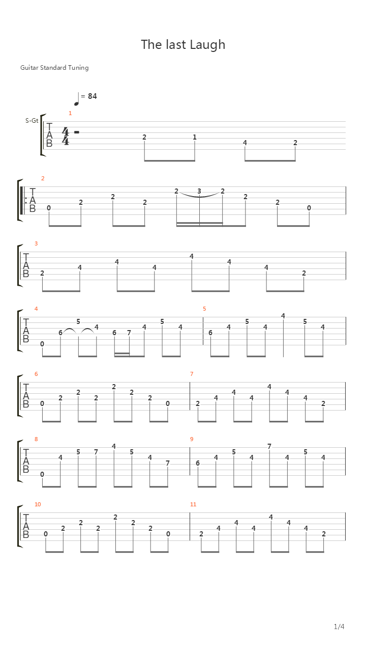 The Last Laugh吉他谱