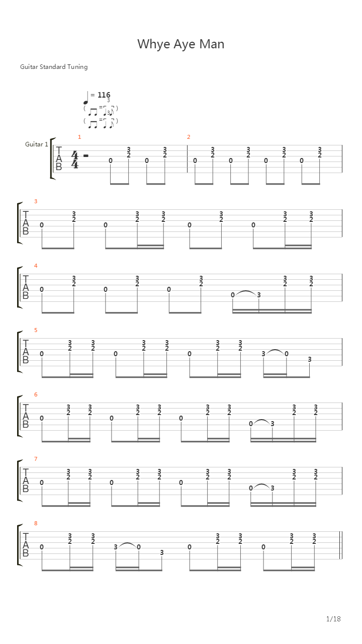 Why Aye Man吉他谱