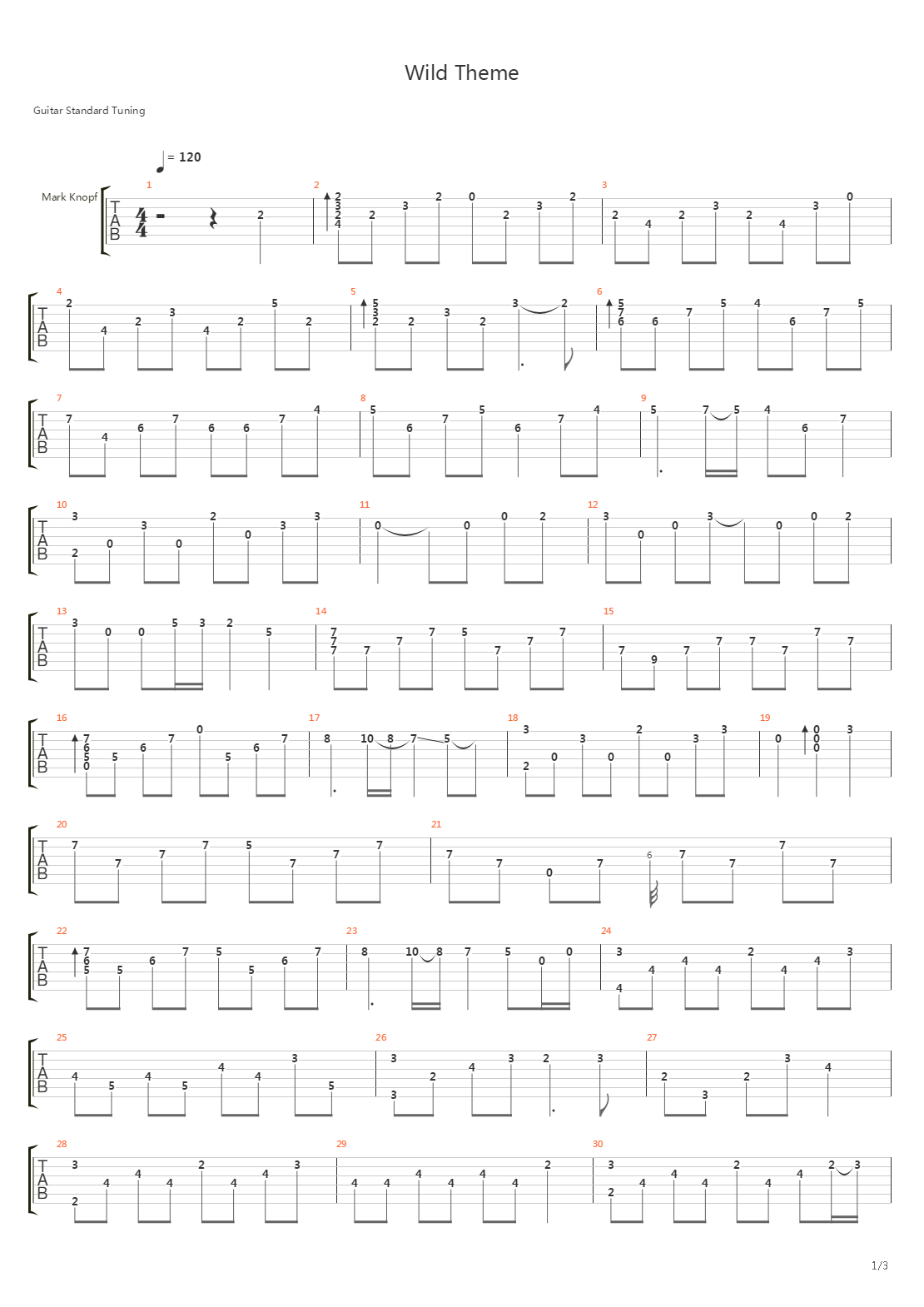 Wild Theme吉他谱
