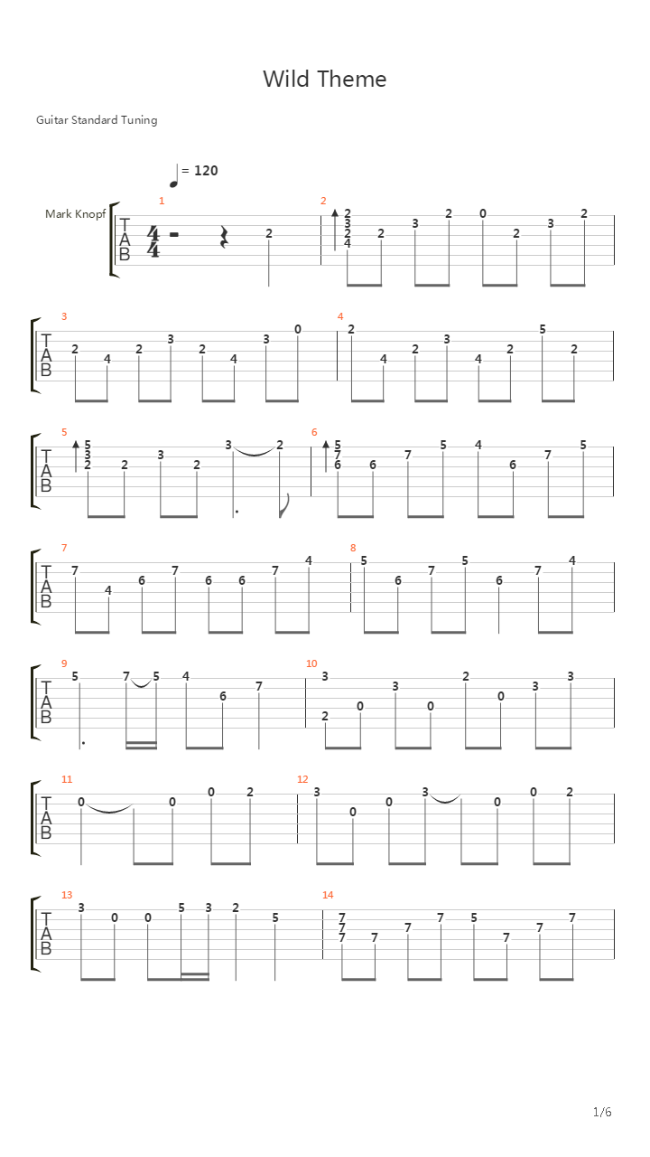 Wild Theme吉他谱