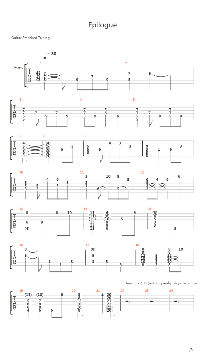 Epilogue吉他谱