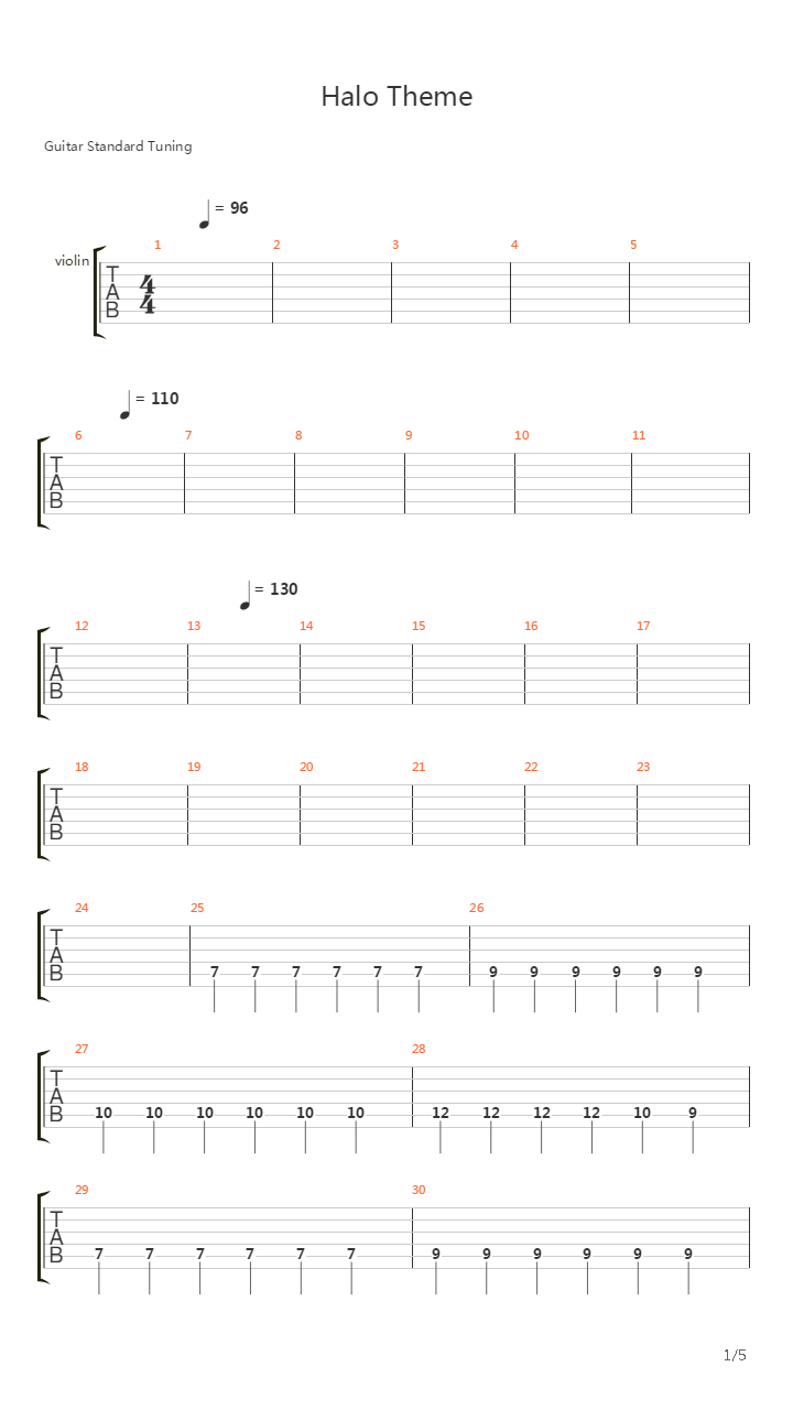 Halo Main Theme吉他谱