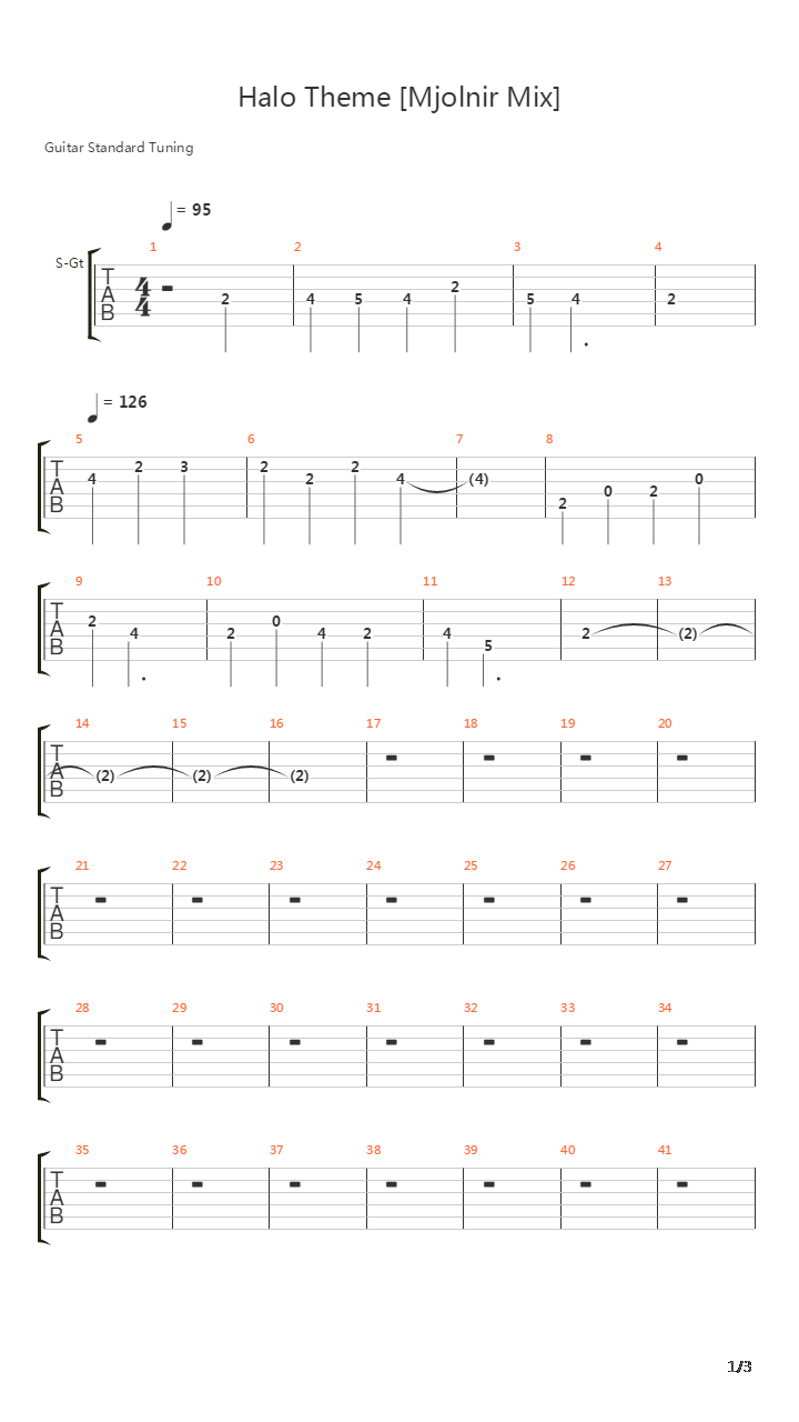 Halo Theme Mjolnir Mix吉他谱