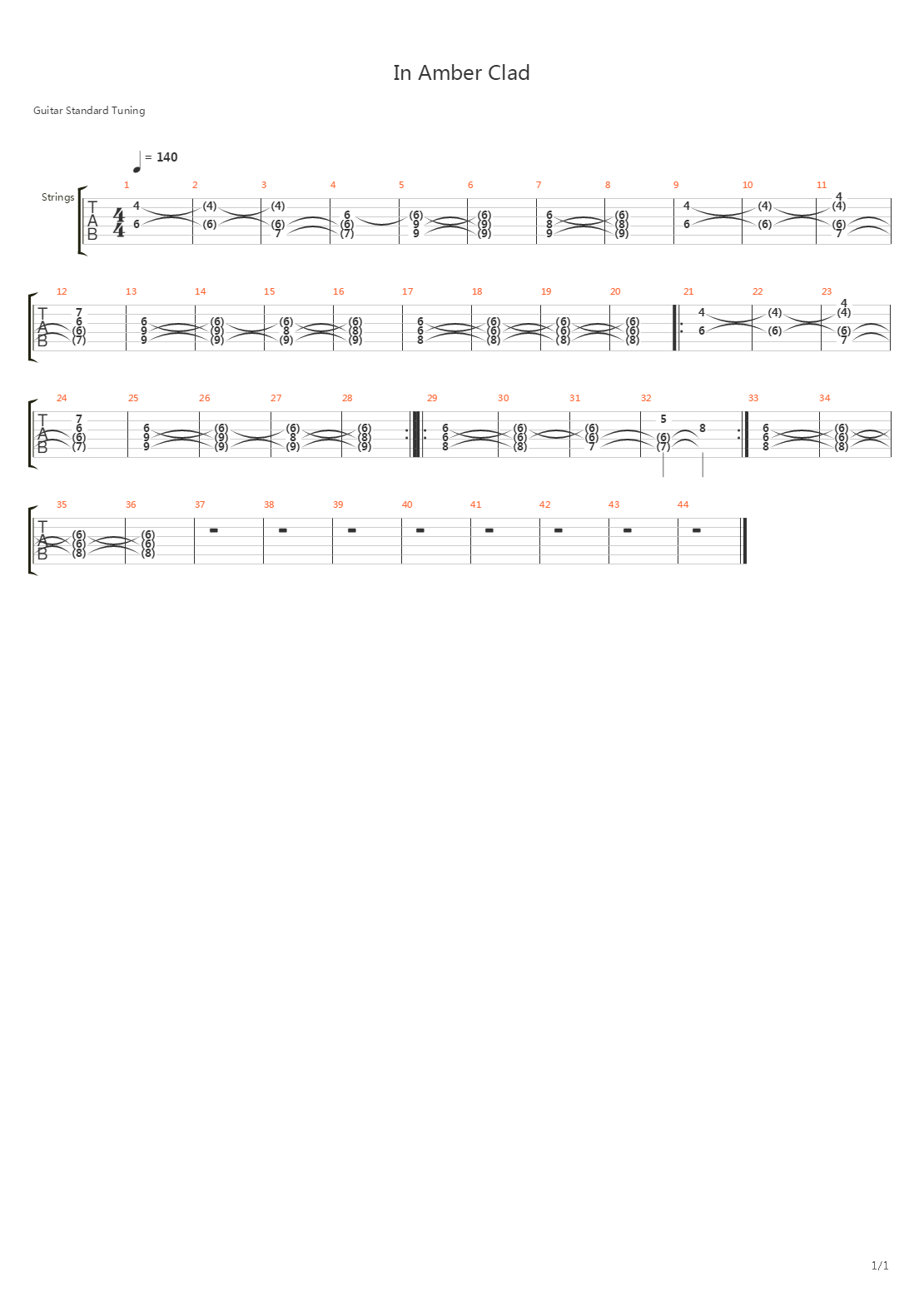 In Amber Clad吉他谱