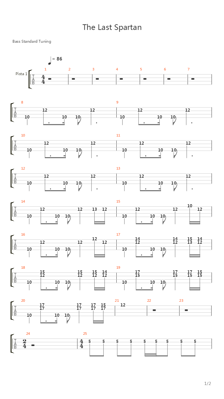 The Last Spartan吉他谱
