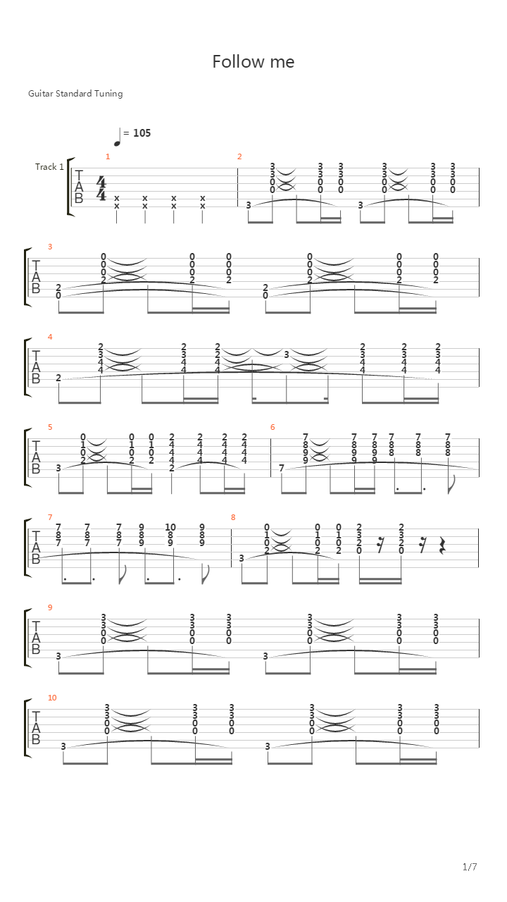 Follow Me吉他谱