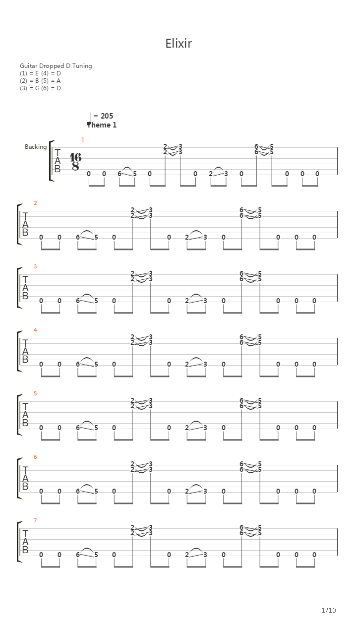 Elixir吉他谱