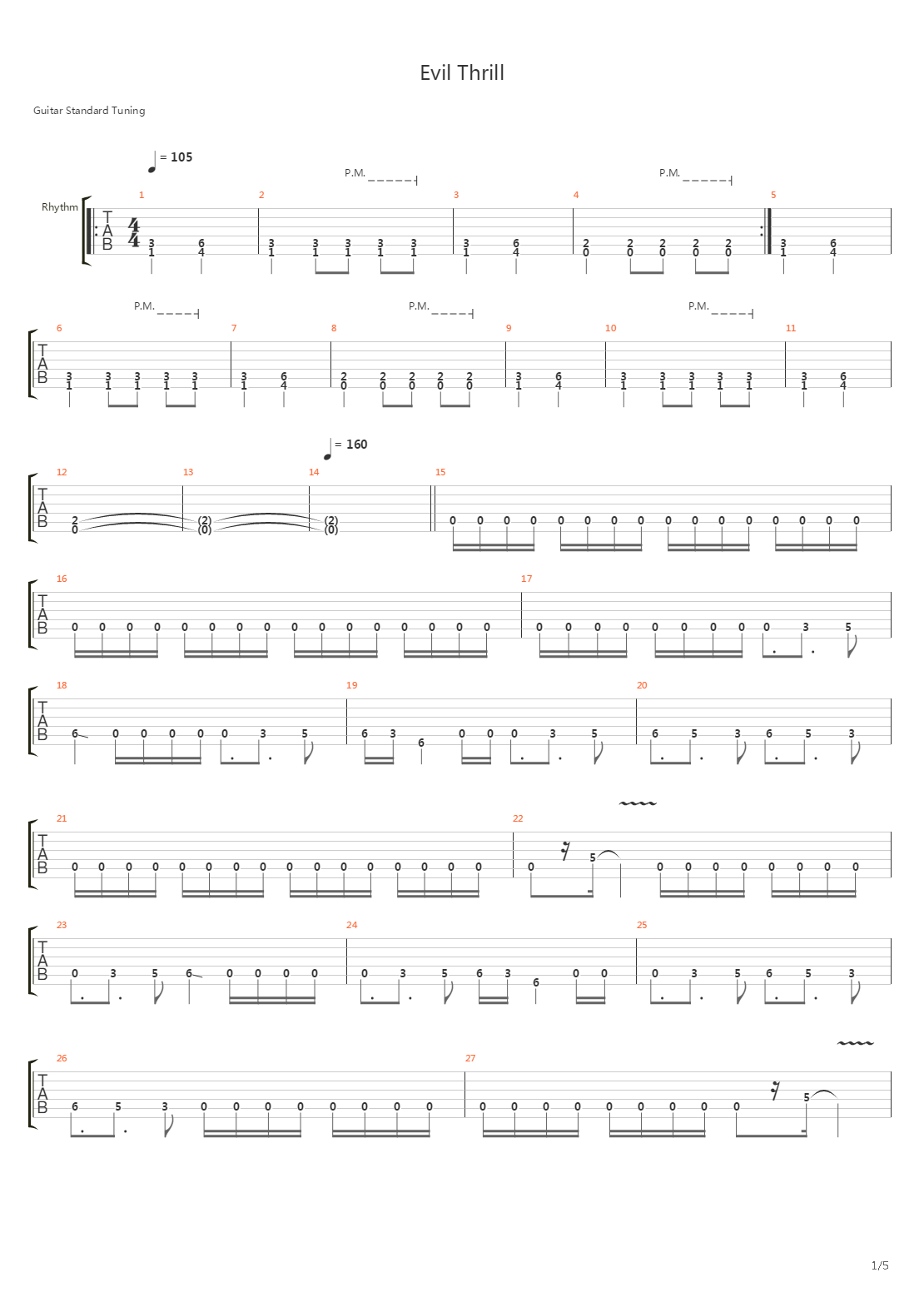 Evil Thrill吉他谱