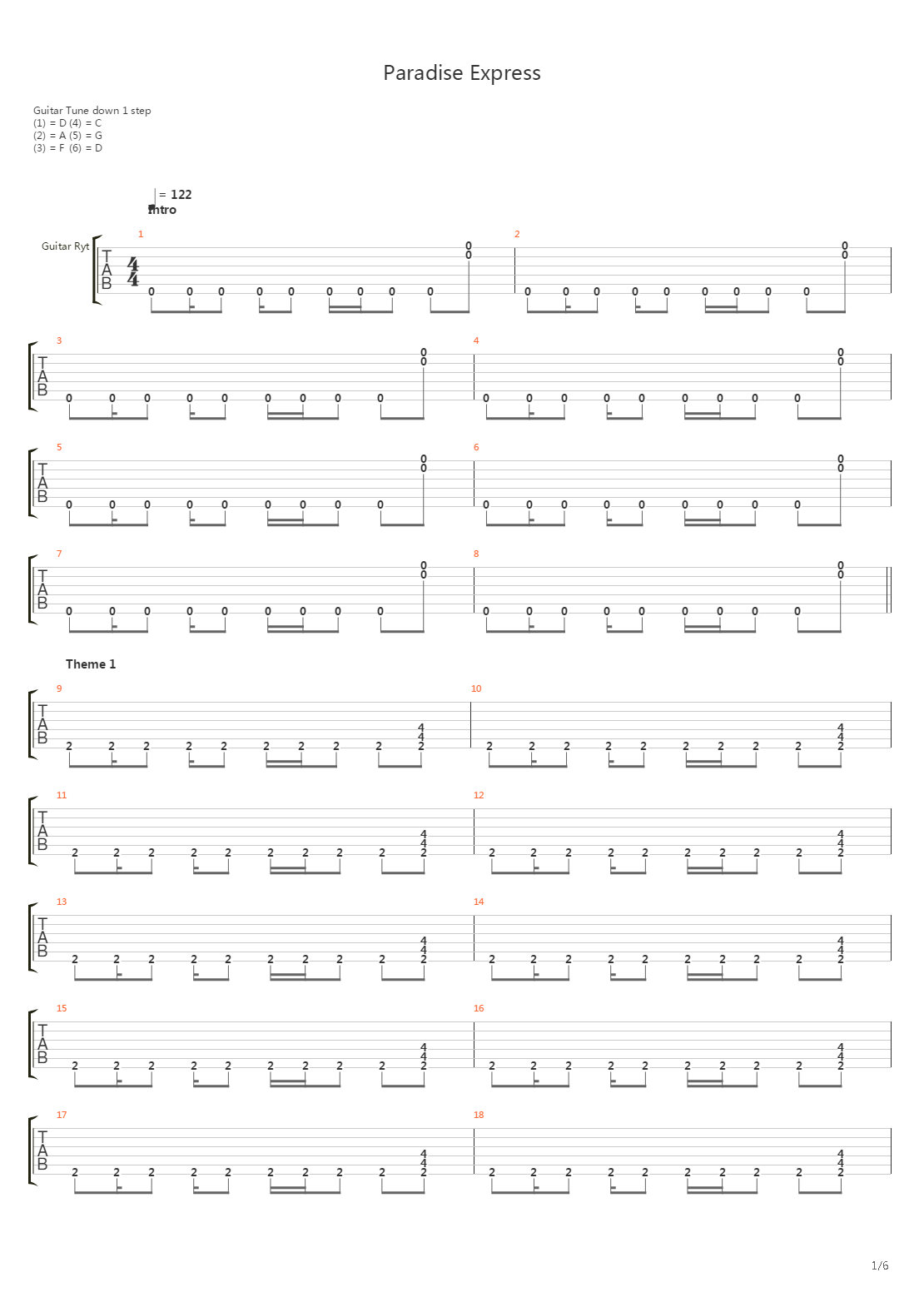 Paradise Express吉他谱