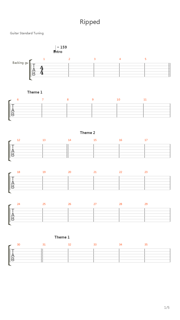 Ripped吉他谱