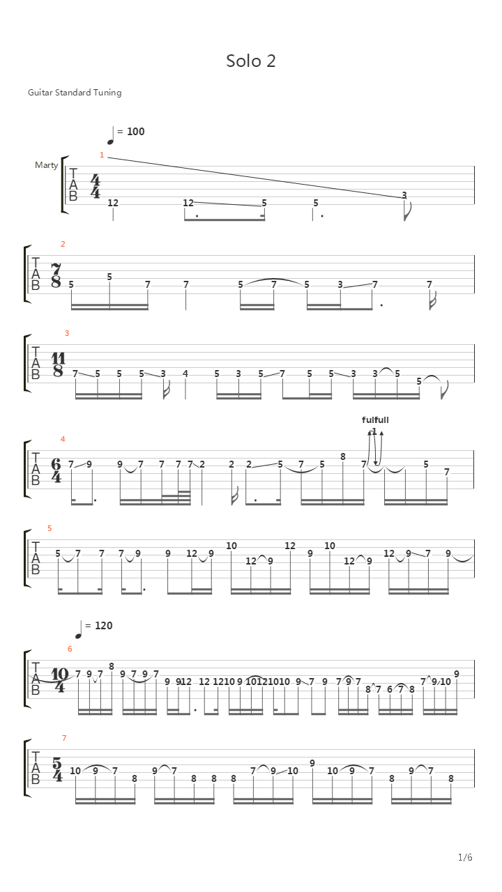 Solo 2吉他谱