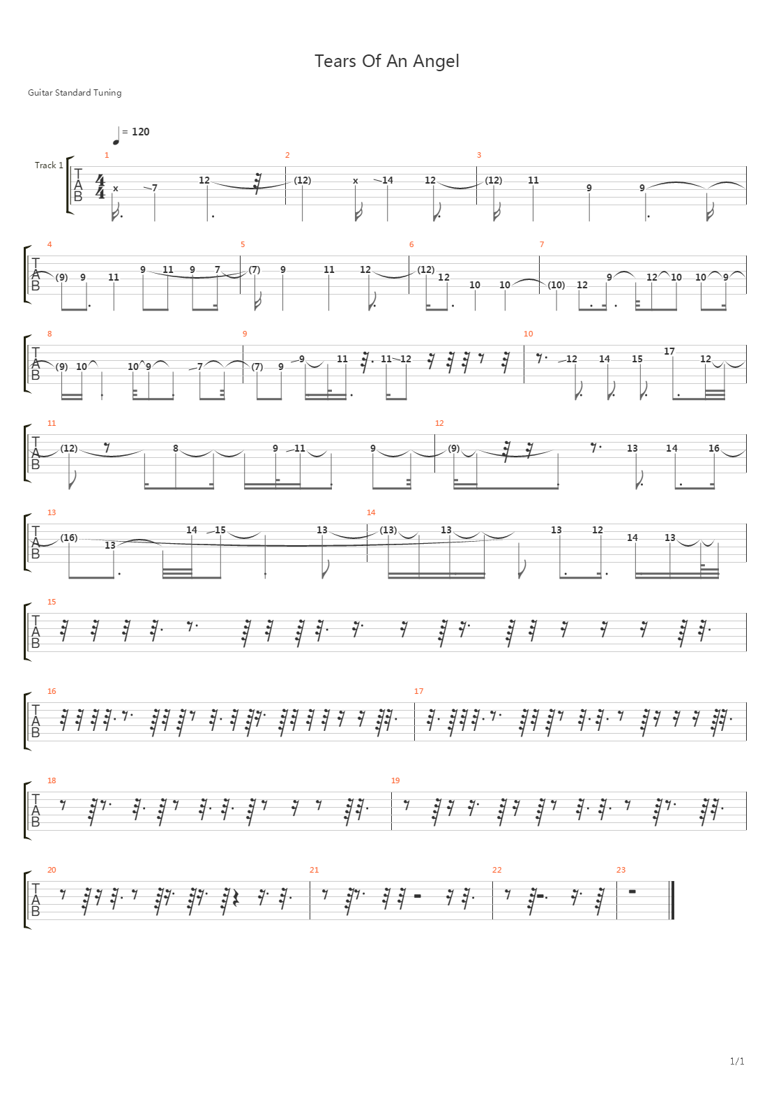 Tears Of An Angel吉他谱