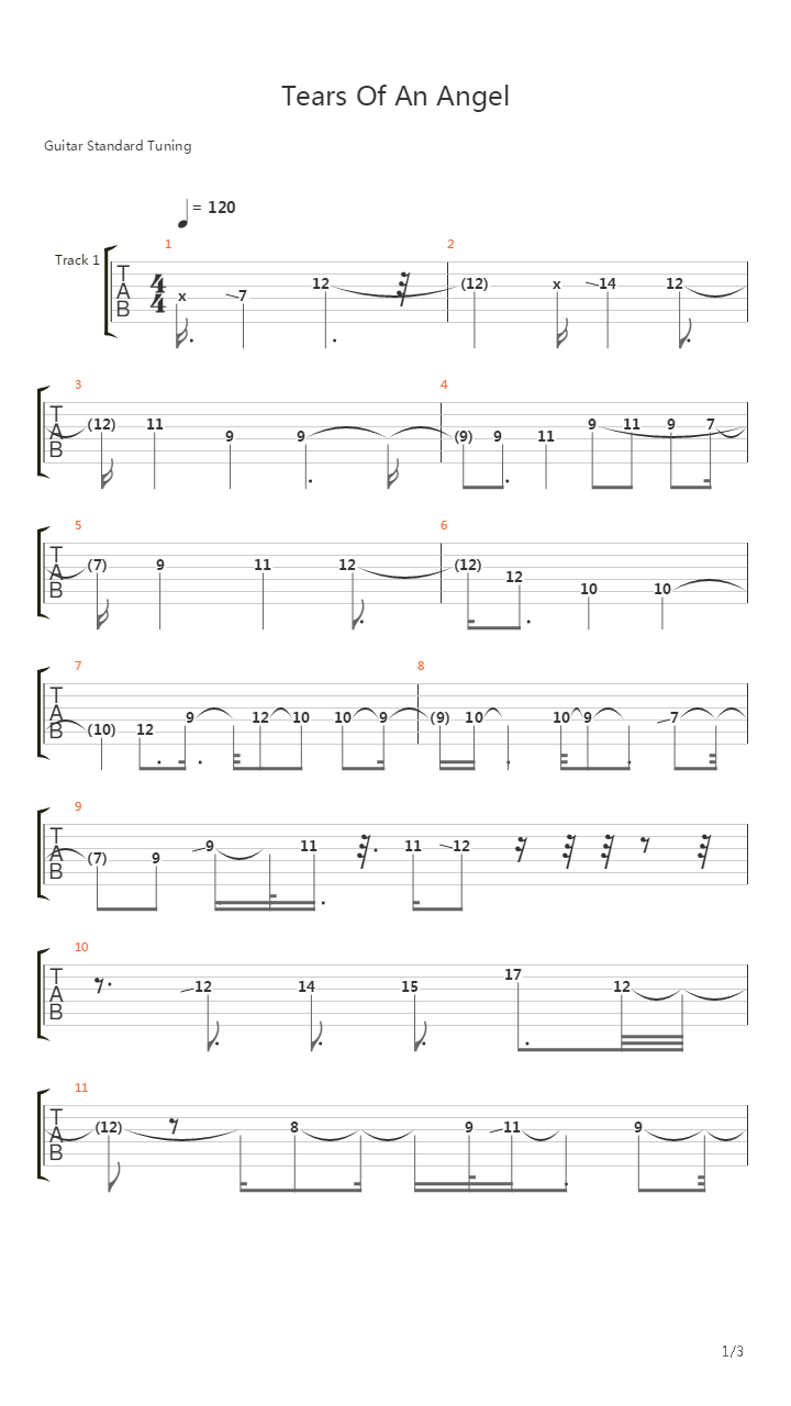 Tears Of An Angel吉他谱