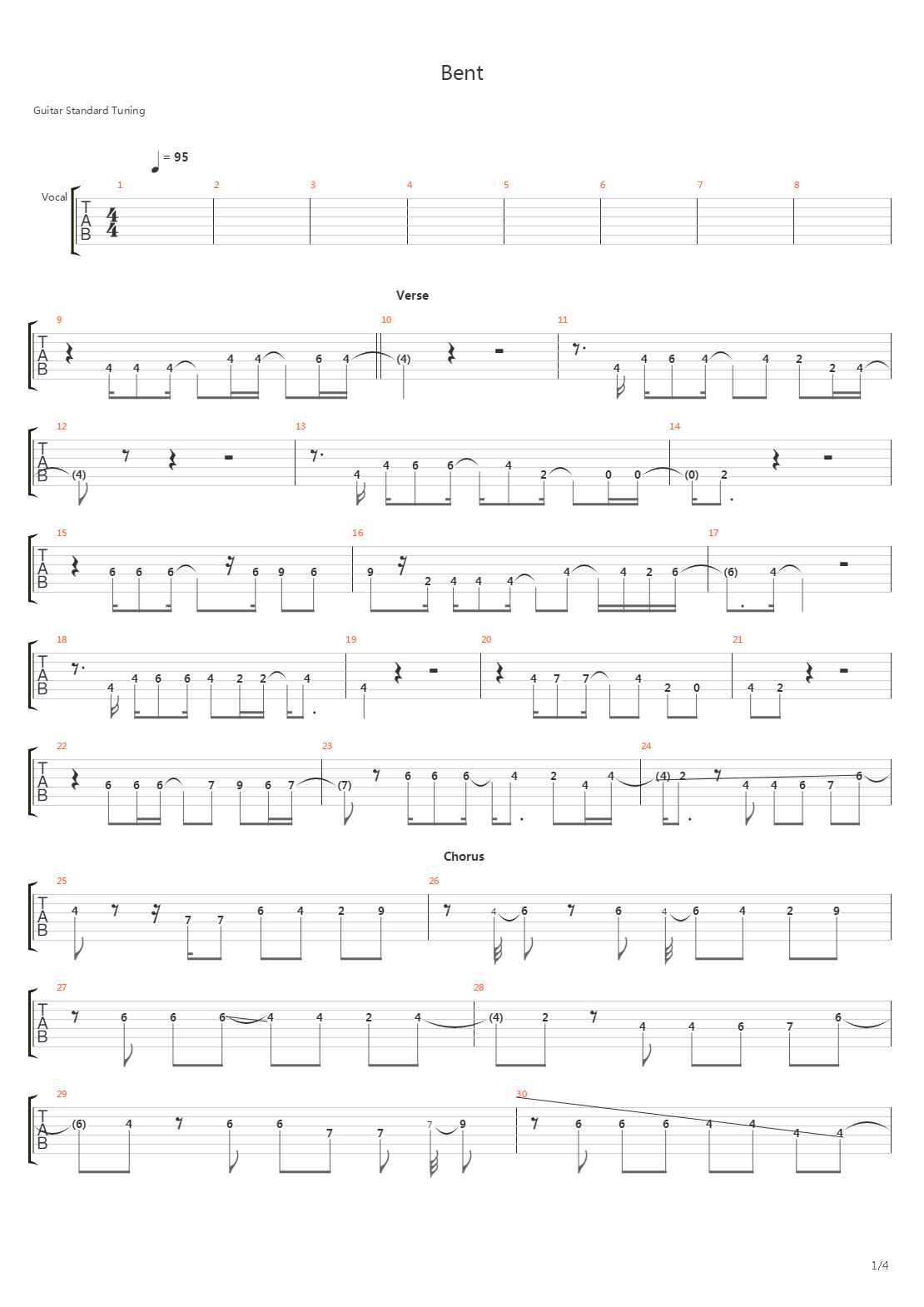 Bent吉他谱
