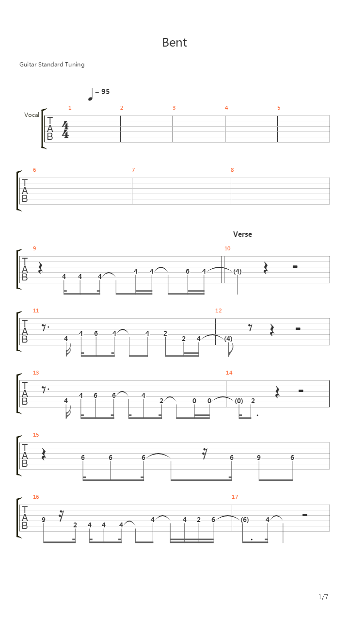 Bent吉他谱